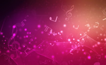 Abstract Colorful Music Background With Notes, Music Party Background
