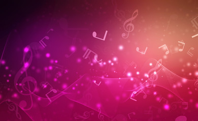 Abstract Colorful music background with notes, Music Party Background