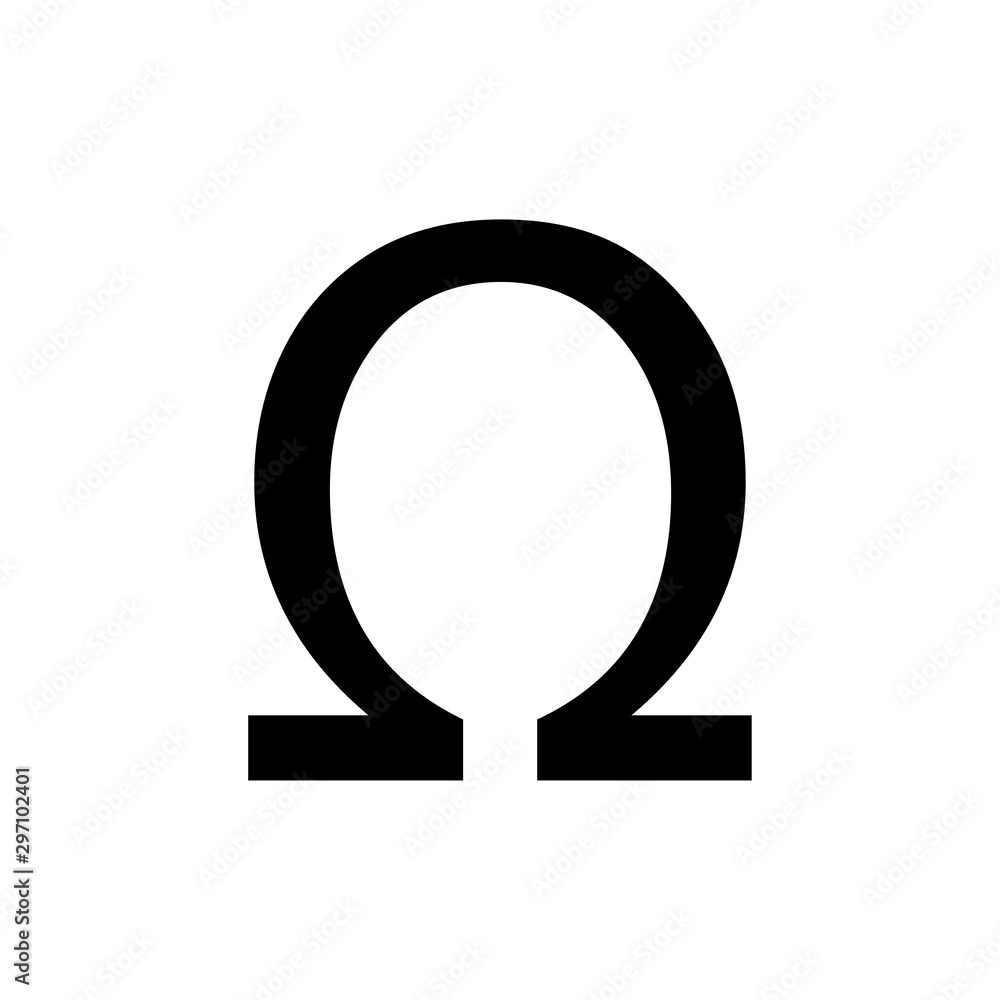 greek alphabet : omega signage icon Stock Vector | Adobe Stock