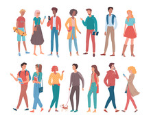Different Group Of People Flat Vector Ilustration