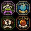 © Sergj - Halloween funny potion sticker-labels. Vector illustrated set of Halloween badges for beverages and cocktails.