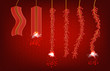 vector illustration collection of firecracker chinese new year concept