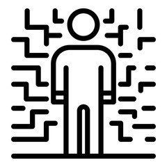 Sticker - Man bipolar disorder icon. Outline man bipolar disorder vector icon for web design isolated on white background