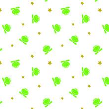 Seamless Pattern With Cute Cartoon Frog. Baby Pattern.