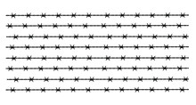 Seamless Silhouette Of Barbed Wire. Vector Illustration Pattern, Texture.