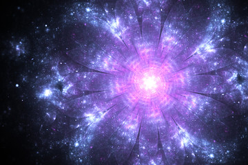 Wall Mural - Dark violet fractal flower, digital artwork for creative graphic design