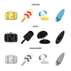 Wall Mural - Vector illustration of equipment and swimming icon. Collection of equipment and activity stock symbol for web.