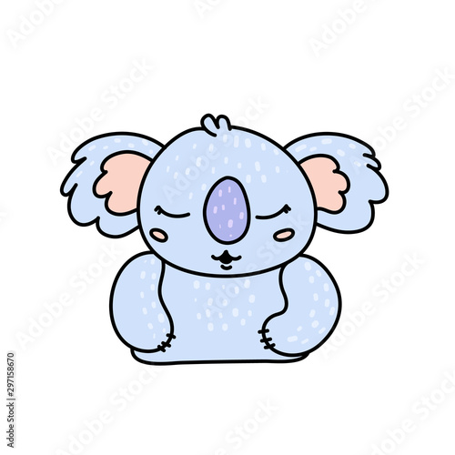 Photo Cute koala bear hand drawn vector character