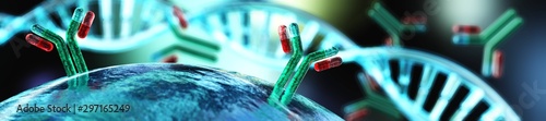 Fotomural Antibody against blurred DNA background
