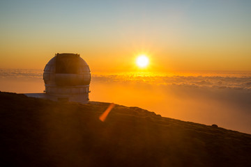 Wall Mural - view of observatories from top of roque de los muchachos, la palma