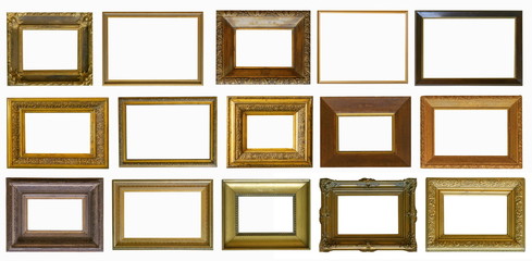 Frames paintings gold antique antiquity collection isolated museum