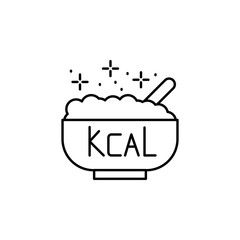 Sticker - Porridge plate icon. Simple line, outline vector of diet icons for ui and ux, website or mobile application