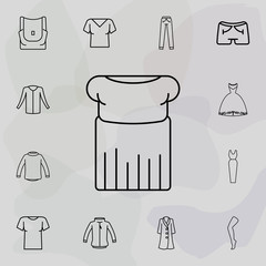 Crop clothes women dress icon. Universal set of clothes for website design and development, app development