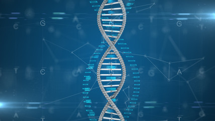 Wall Mural - DNA Gene therapy and genetic engineering of human genes for medical research - 3D illustration rendering