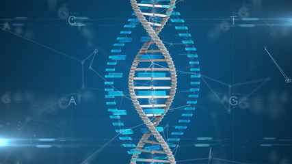 Wall Mural - DNA genetic engineering molecular biology medical research into gene therapy  - 3D illustration rendering