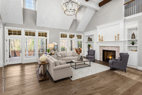 Beautiful Living Room In New Traditional Style Luxury Home