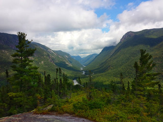 old glacial valley, hautes-gorges-de-la-rivière-malbaie national park, charlevoix, canada. the river