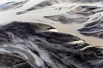 Iceland glacier aerial photography with beautiful abstract colours