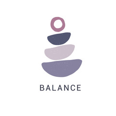 Sticker - Zen stones flat vector illustration. Stylish print, t shirt design element. Balance and harmony concept