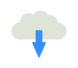 Canvas Print - cloud download icon