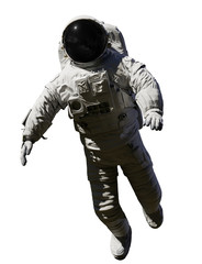 Wall Mural - astronaut during space walk, isolated on white background