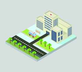 Wall Mural - isometric hospital