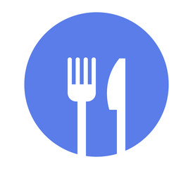 Canvas Print - cutlery icon with plate