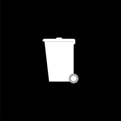 Canvas Print - Trash can icon isolated on black background