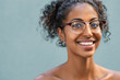 Beautiful black woman wearing eyeglasses