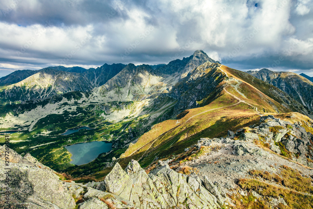 Mountain peaks in the autumn. Tatra Mountains in Poland. - obrazy, fototapety, plakaty 