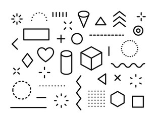 Wall Mural - geometric shapes. memphis design, retro elements for web, vintage, advertisement, commercial banner,
