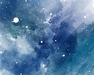 Wall Mural - vector watercolor space background. starry sky watercolor texture.