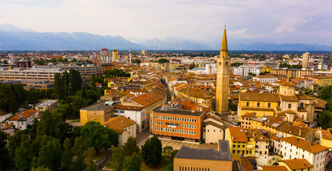 Wall Mural - Picturesque top view of city Pordenone. Italy