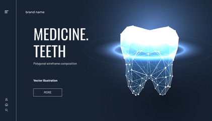 Teeth health low poly landing page template