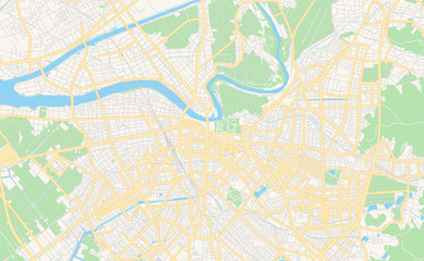  Printable street map of Toyohashi, Japan