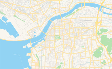  Printable street map of Wakayama, Japan