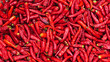 Close up group of red hot chilli peppers  pattern texture backgr