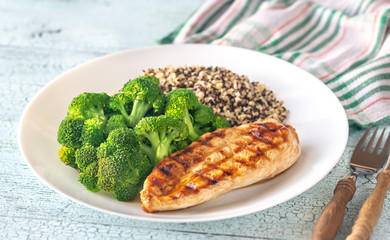 Poster - Grilled chicken with broccoli and quinoa