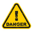 Grunge Danger sign isolated on white background. Vector illustration
