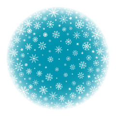 Wall Mural - blue winter snow ball background with snowflakes