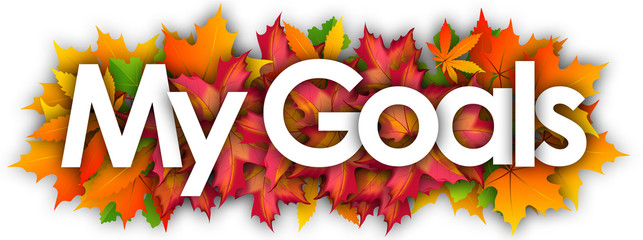 My Goals word and autumn leaves background