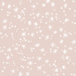Snowfall with snowflakes on pastel background. Christmas and New Year seamless vector pattern