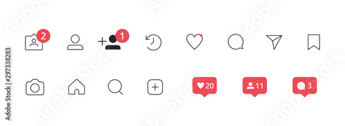 Fotomural website line icons vector illustration