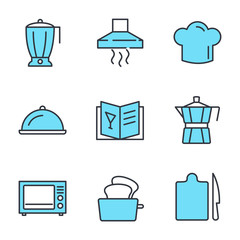 Poster - Kitchen set icon template color editable. Kitchen pack warning symbol vector sign isolated on white background illustration for graphic and web design.