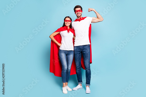 Cuadros en Lienzo Full length body size view of nice attractive lovely content cheery sporty peopl