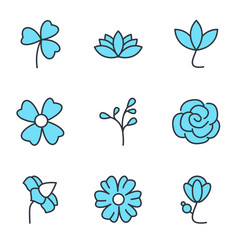 Fototapete - Flower set  icon template color editable. Flower pack symbol vector sign isolated on white background illustration for graphic and web design.