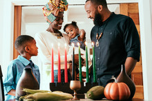 Portrait Of Family Celebrating Kwanzaa