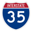 Interstate highway 35 road sign