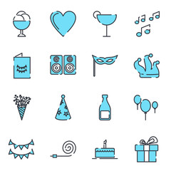 Aufkleber - Simple Set Party icon template color editable. Party pack symbol vector sign isolated on white background illustration for graphic and web design.