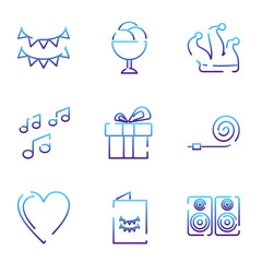 Leinwandbilder - Simple Set Party icon template color editable. Party pack symbol vector sign isolated on white background illustration for graphic and web design.